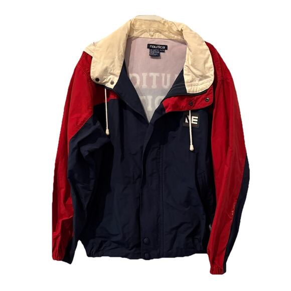 Nautica Other - Vintage 90’s Nautica Embroidered Sailing Hooded Windbreaker Jacket XL-stains